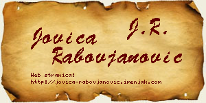 Jovica Rabovjanović vizit kartica